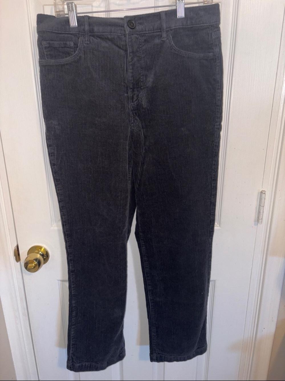 LOFT Gray Straight-Leg Corduroy Jeans